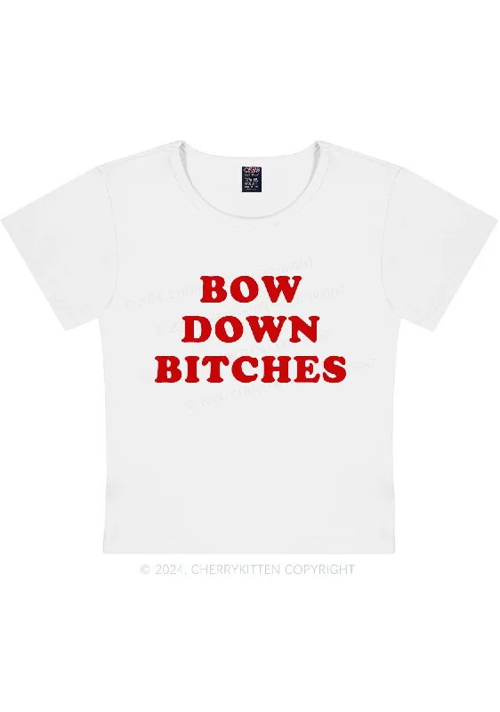 Bow Down Bxxches Y2K Baby Tee Cherrykitten