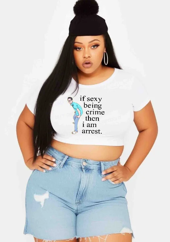 Curvy I Am Arrest Y2K Baby Tee Cherrykitten