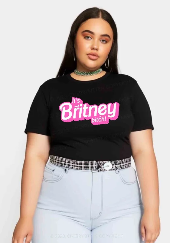 Curvy It's Britney Bixch Y2K Baby Tee Cherrykitten