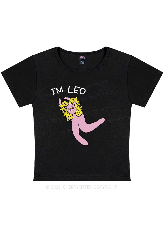 I'm Leo Y2K Baby Tee Cherrykitten