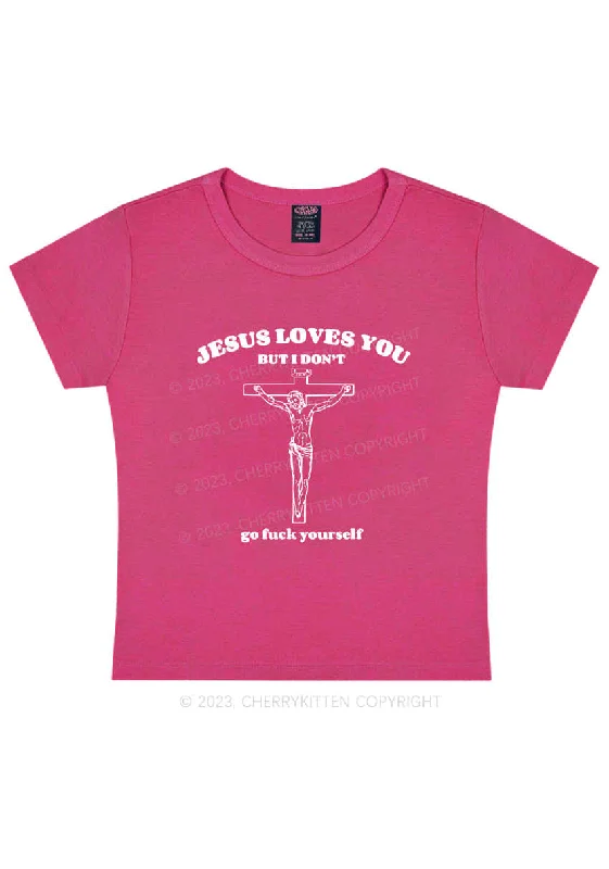 Jesus Loves You Y2K Baby Tee Cherrykitten