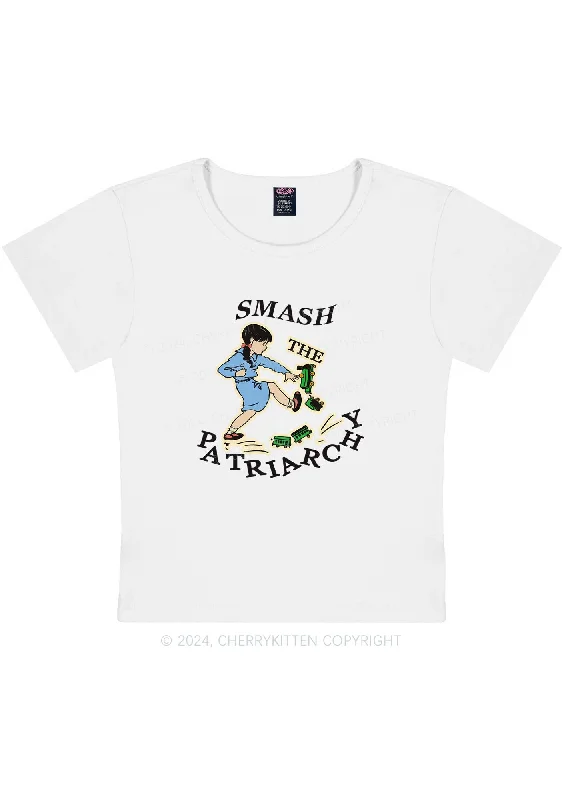 Smash The Patriarchy Y2K Baby Tee Cherrykitten