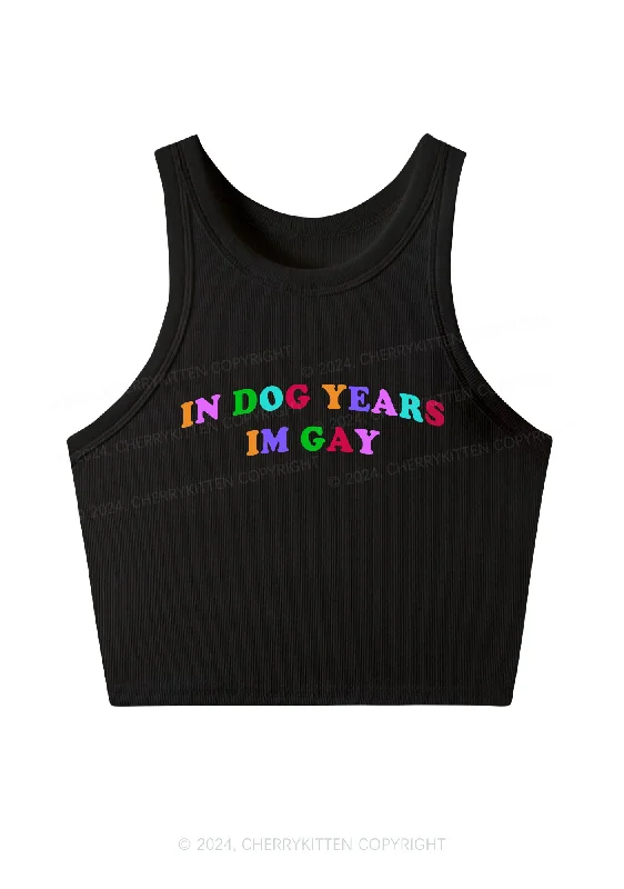 Dog Years Gay Y2K Crop Tank Top Cherrykitten