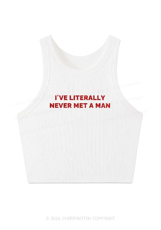 Never Met A Man Y2K Crop Tank Top Cherrykitten