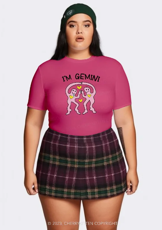 Curvy I'm Gemini Y2K Baby Tee Cherrykitten