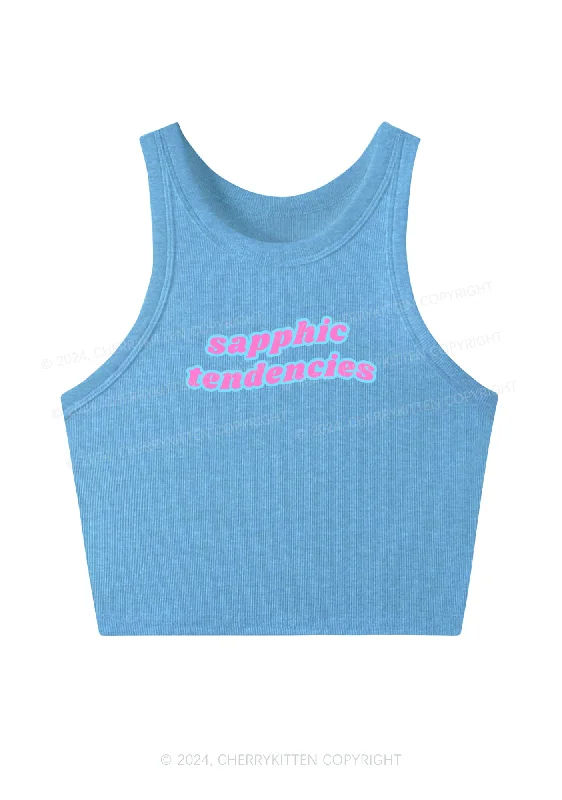 Sapphic Tendencies Y2K Crop Tank Top Cherrykitten