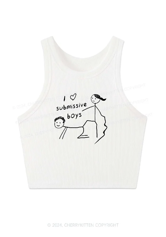 I Love S Boys Y2K Crop Tank Top Cherrykitten