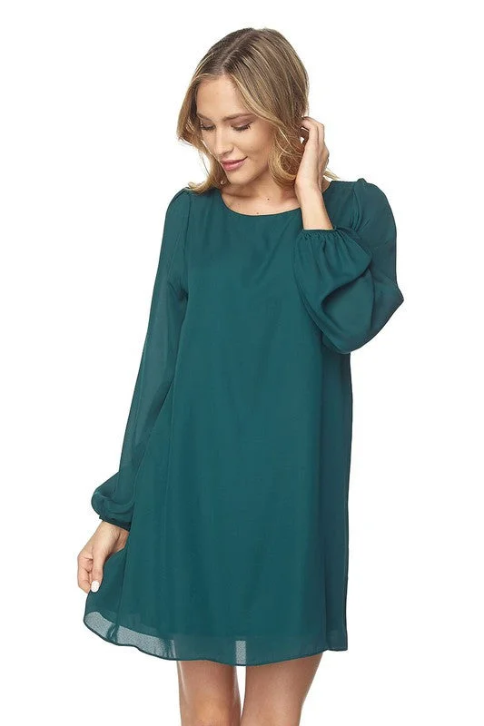 Long Bell Sleeve Shift Dress