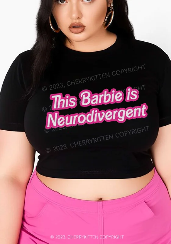 Curvy This Is Neurodivergent Y2K Baby Tee Cherrykitten