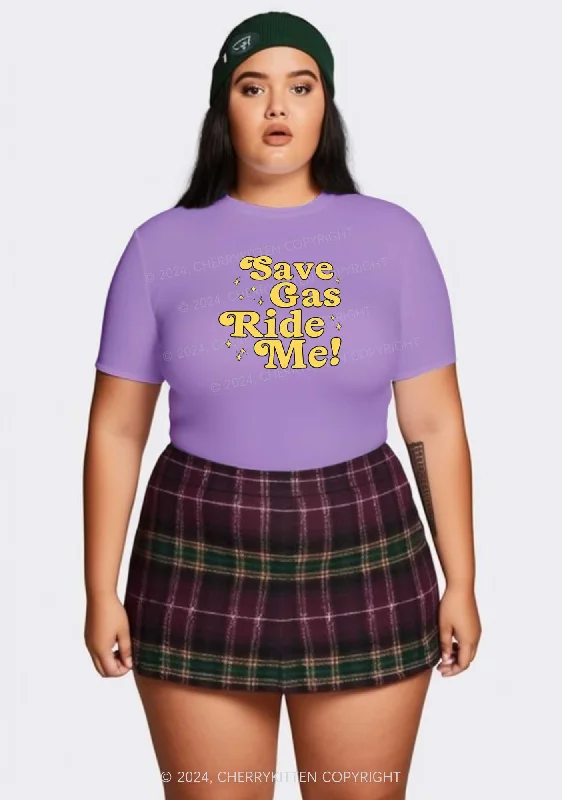 Curvy Save Gas Ride Me Y2K Baby Tee Cherrykitten