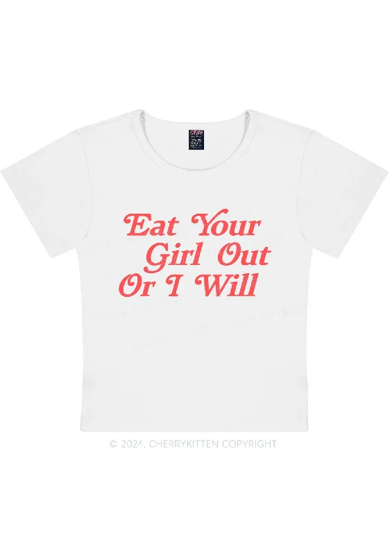 Eat Your Girl Out Y2K Baby Tee Cherrykitten