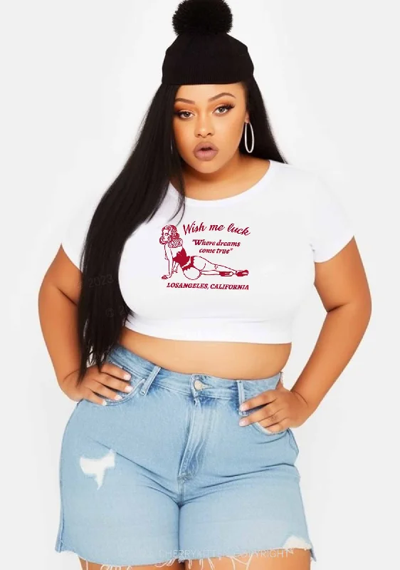 Curvy Wish Me Luck Y2K Baby Tee Cherrykitten