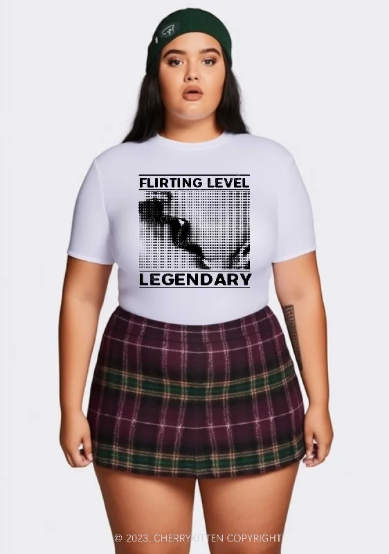 Curvy Flirting Level Y2K Baby Tee Cherrykitten