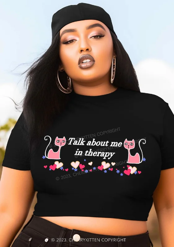 Curvy Talk About Me Pink Cats Y2K Baby Tee Cherrykitten