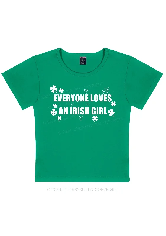 Everyone Loves Irish Girl St Patricks Y2K Baby Tee Cherrykitten