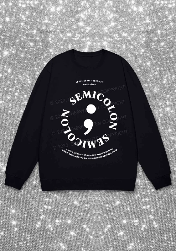 Semicolon Svt Kpop Y2K Sweatshirt Cherrykitten