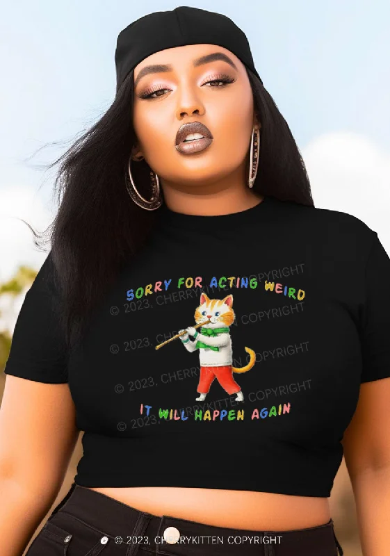 Curvy Sorry For Acting Weird Y2K Baby Tee Cherrykitten