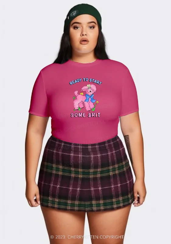 Curvy Start Some Shxt Y2K Baby Tee Cherrykitten