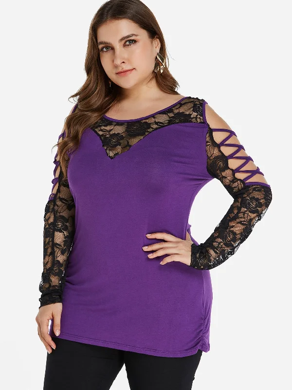 OEM ODM Lace Long Sleeve Plus Size Tops