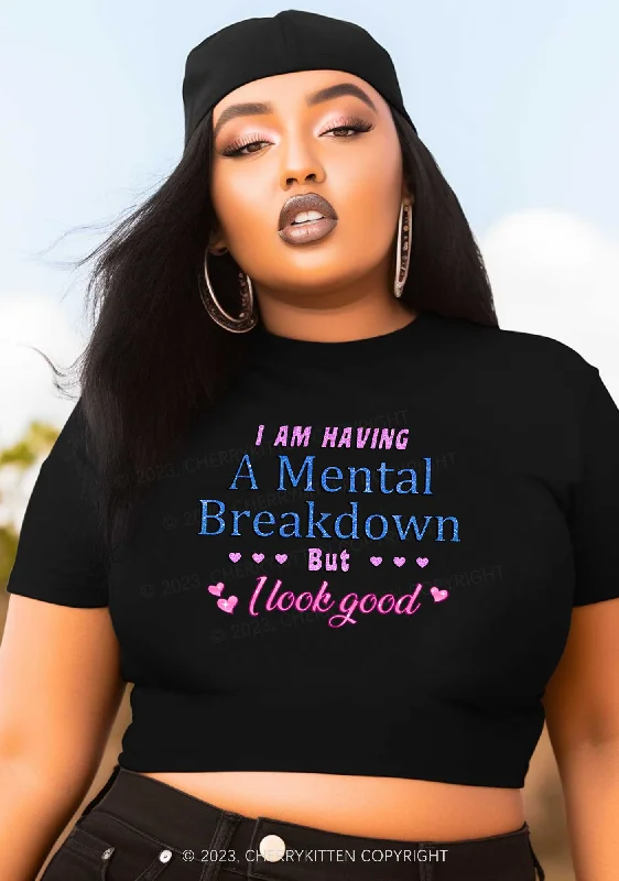 Curvy Mental Breakdown Y2K Baby Tee Cherrykitten