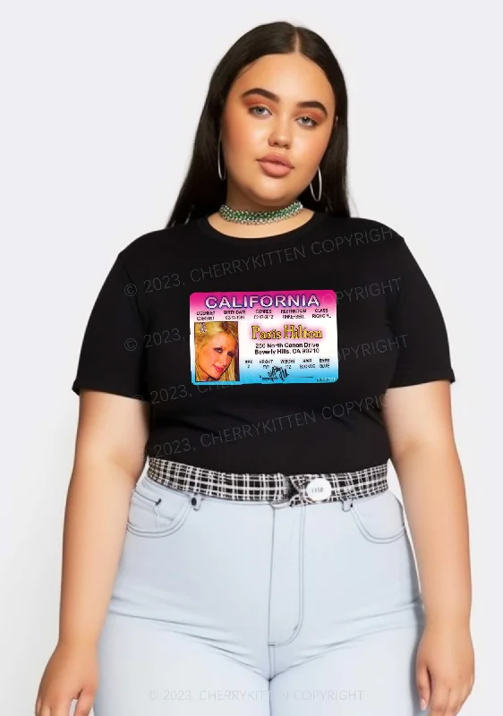 Curvy California ID Card Y2K Baby Tee Cherrykitten