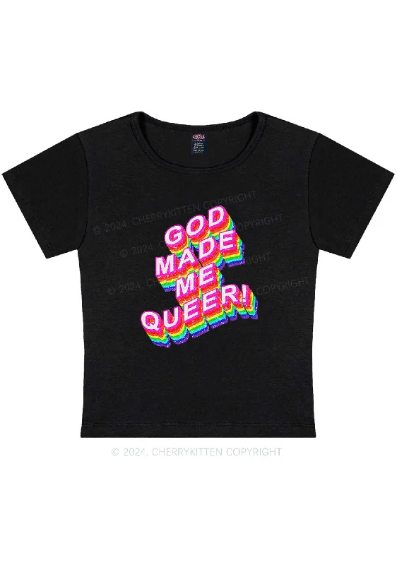 God Made Me Queer Y2K Baby Tee Cherrykitten