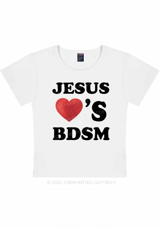 Jesus Loves BDSM Y2K Baby Tee Cherrykitten