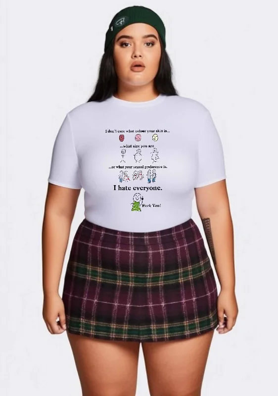 Curvy I Hate Everyone Y2K Baby Tee Cherrykitten