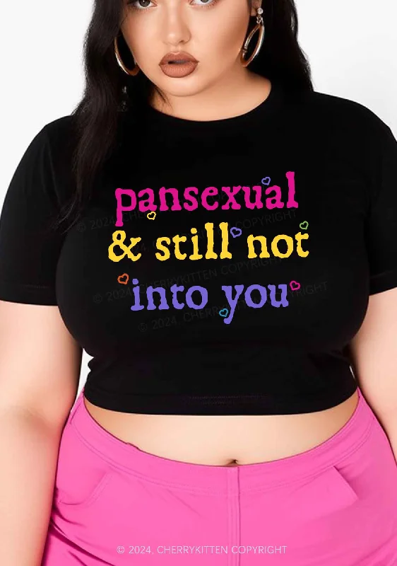 Curvy Pansexual Not Into You Y2K Baby Tee Cherrykitten