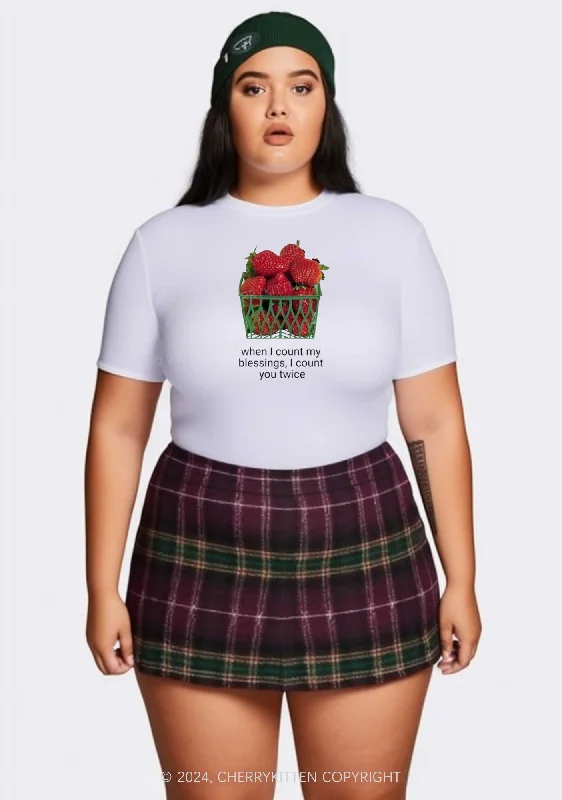 Curvy Count My Blessings Y2K Baby Tee Cherrykitten