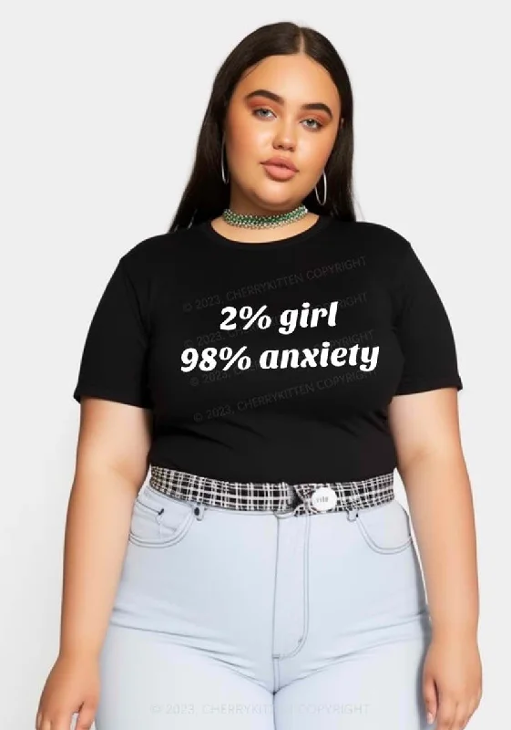 Curvy Two Percent Girl Ninety Eight Percent Anxiety Y2K Baby Tee Cherrykitten