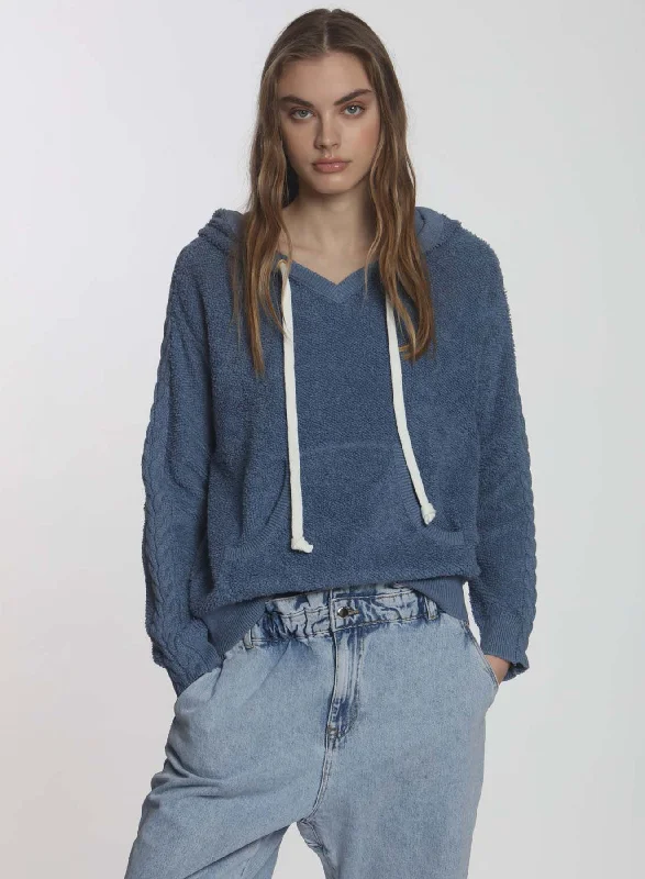 Cami Terry Hoodie - Denim