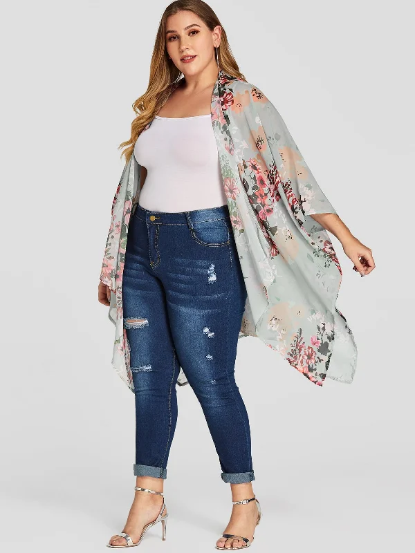 OEM ODM Floral Print Long Sleeve Oversized Tops