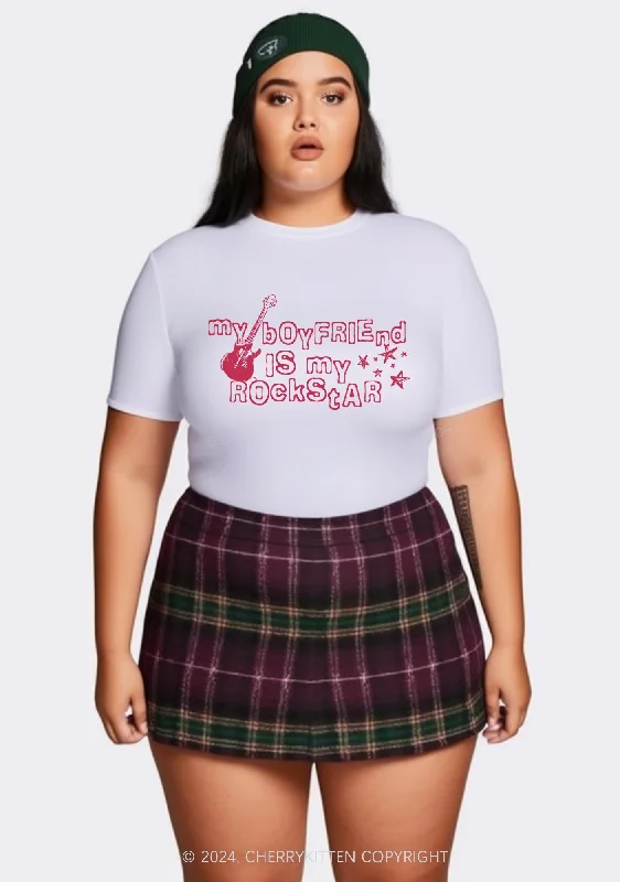 Curvy My Boyfriend Is Rockstar Y2K Baby Tee Cherrykitten