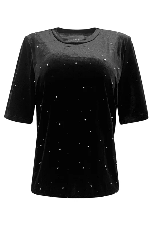 Liberte - Velia-Velvet-Tshirt 22129 - Black