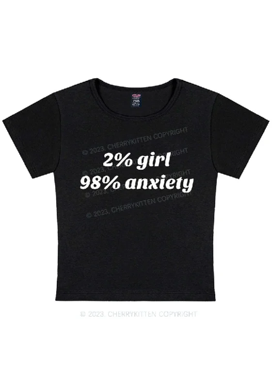 Two Percent Girl Ninety Eight Percent Anxiety Y2K Baby Tee Cherrykitten