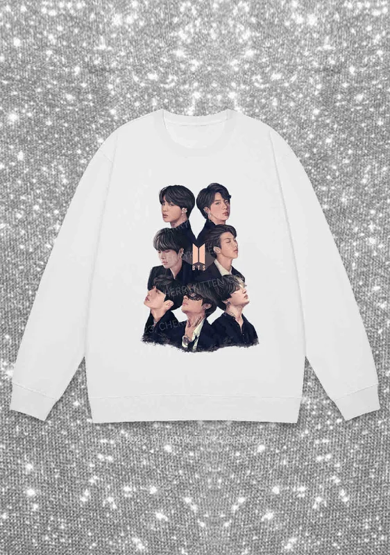 Bangtan Photos Kpop Y2K Sweatshirt Cherrykitten