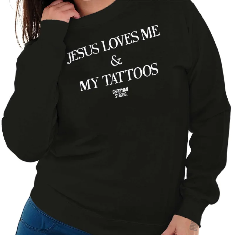 Jesus Loves My Tattoo Crewneck Sweatshirt