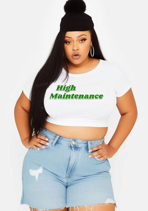 Curvy High Maintenance Y2K Baby Tee Cherrykitten