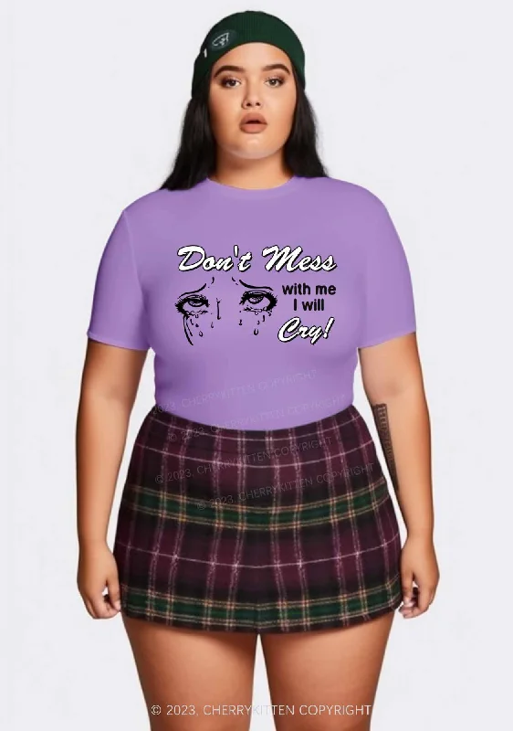 Curvy Don't Mess With Me Y2K Baby Tee Cherrykitten