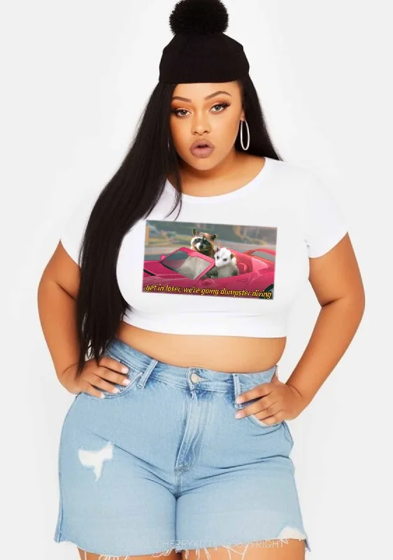 Curvy Get In Loser Y2K Baby Tee Cherrykitten