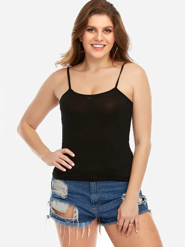 OEM ODM Scoop Neck Backless Sleeveless Black Plus Size Tops