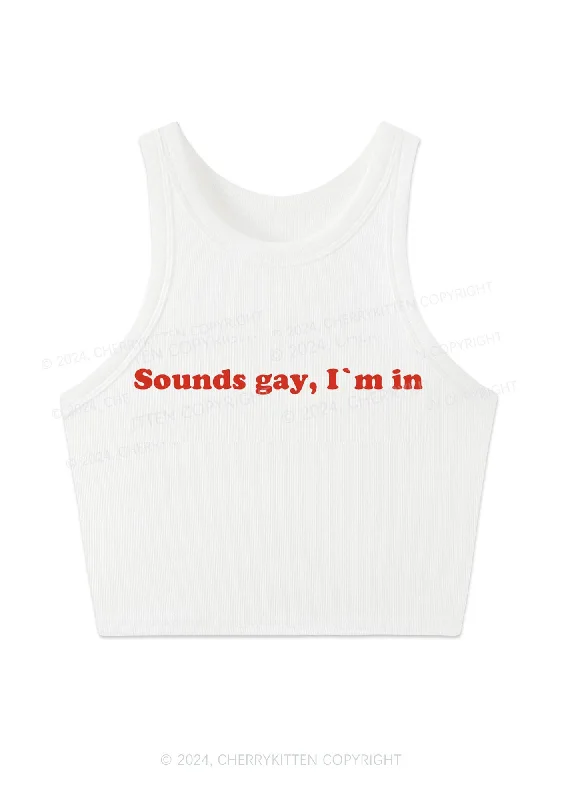 Sounds Gay Y2K Crop Tank Top Cherrykitten