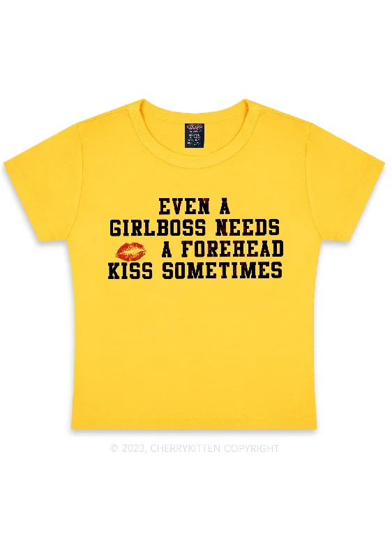 Girlboss Needs A Kiss Y2K Baby Tee Cherrykitten