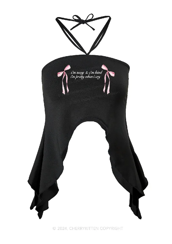 Pretty When I Cry Y2K Halter Top Cherrykitten