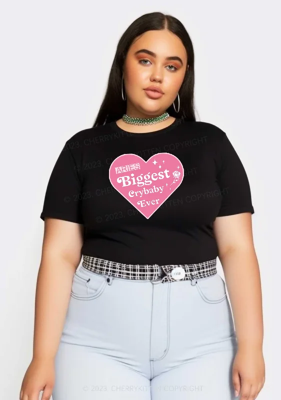 Curvy Aries Biggest Crybaby Ever Y2K Baby Tee Cherrykitten