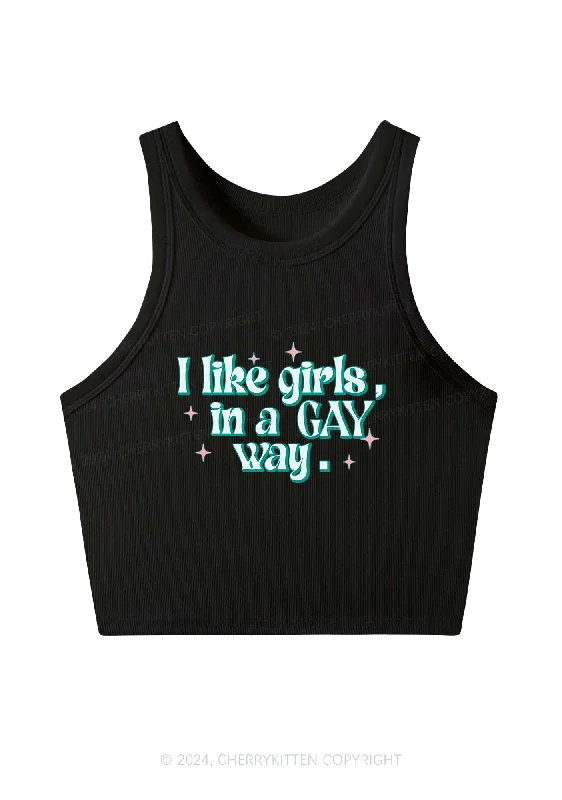 Like Girls In Gay Way Y2K Crop Tank Top Cherrykitten