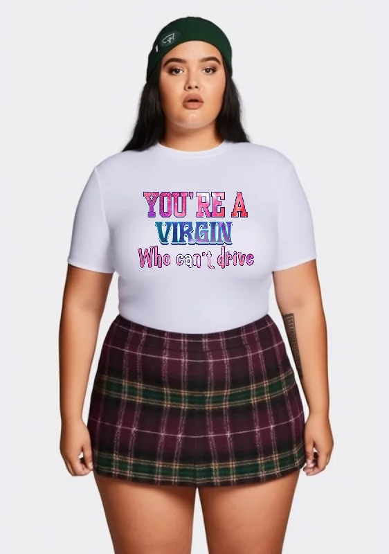 Curvy You're A Virgin Y2K Baby Tee Cherrykitten