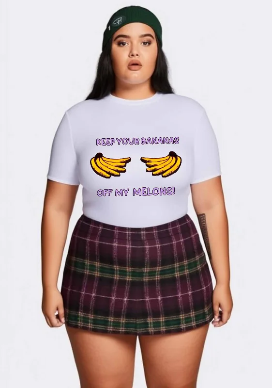 Curvy Keep Your Bananas Y2K Baby Tee Cherrykitten