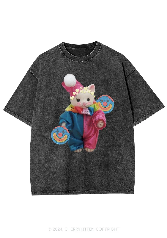 Chat Clown Y2K Washed Tee Cherrykitten